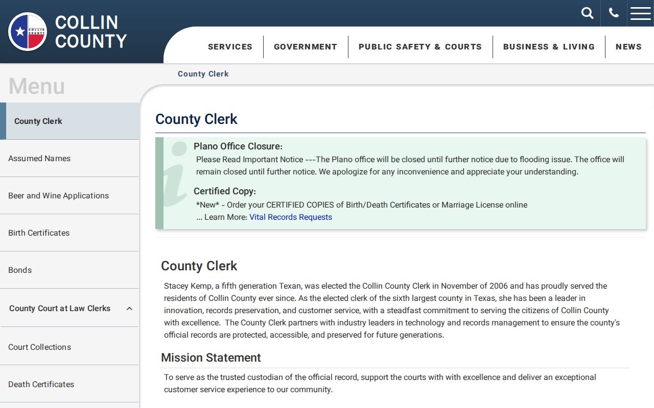 Sachse residents directory Collin County Clerk records page
