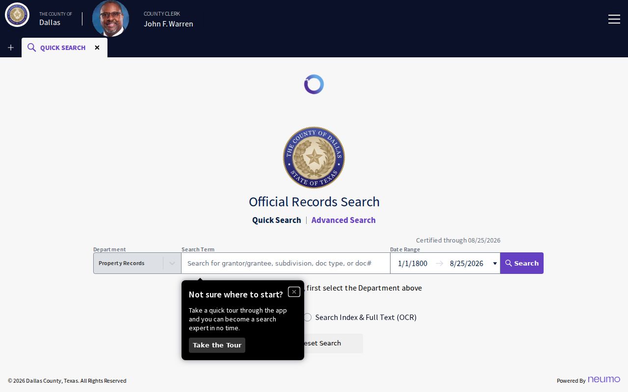 Sachse street directory Dallas County official-records deed index