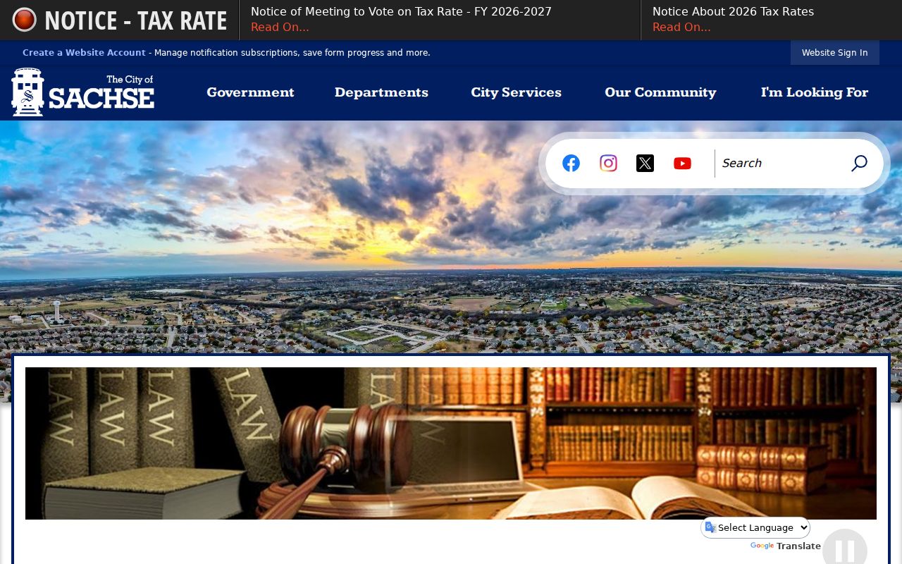 Sachse ZIP code directory location context at Sachse Municipal Court