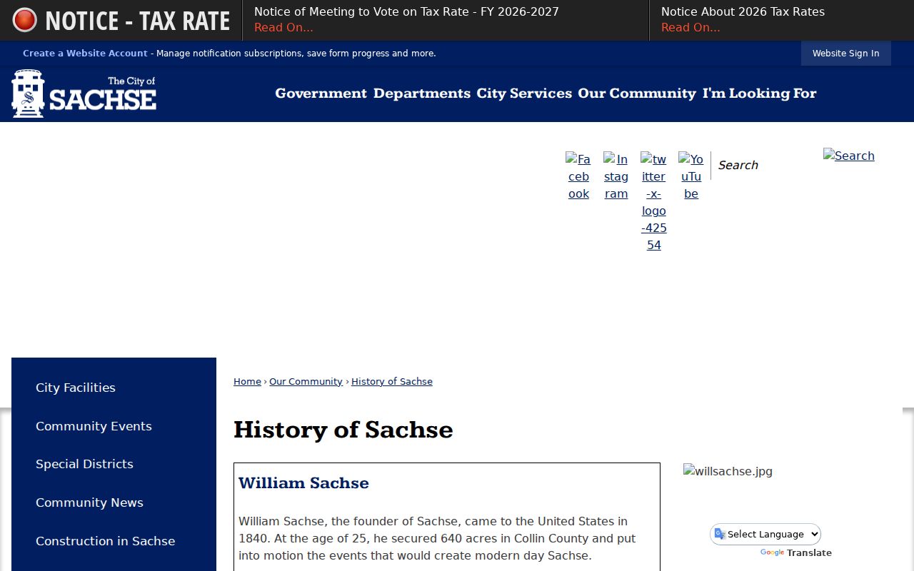 Sachse ZIP code directory geographic context from the City of Sachse